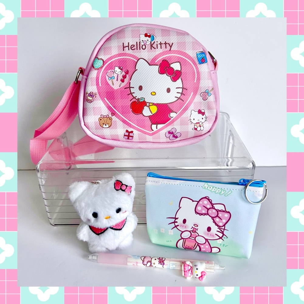 🩷(HK321) Hello Kitty Adorable 4-Piece Purse Bundle!